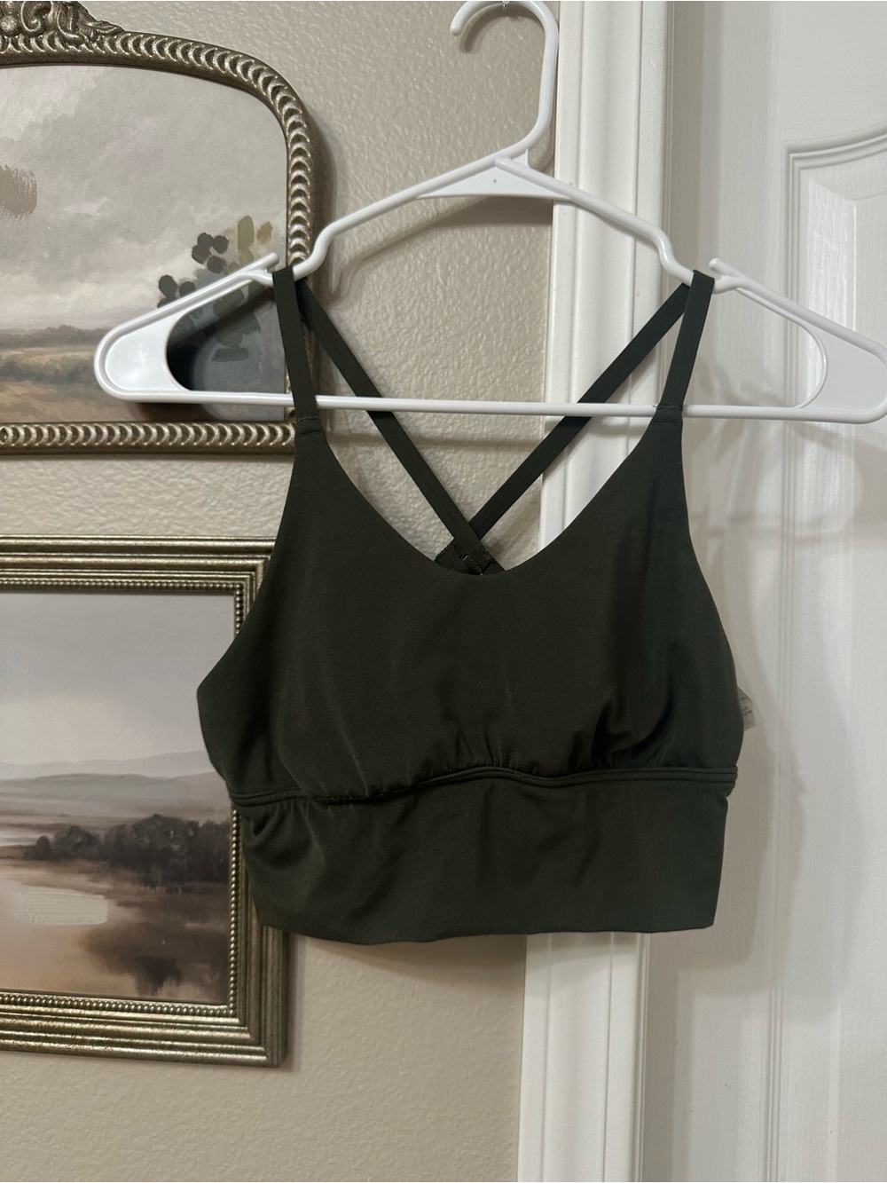 aerie Olive Green Crossback Sports Bralette
